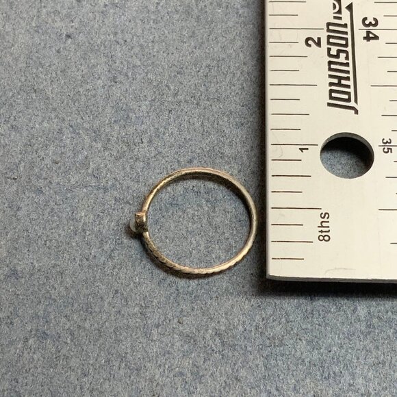 Braided Laurel Band Ring Size 8 Pearl Silver Retro Vintage Classic Elegant Gift - Picture 5 of 5